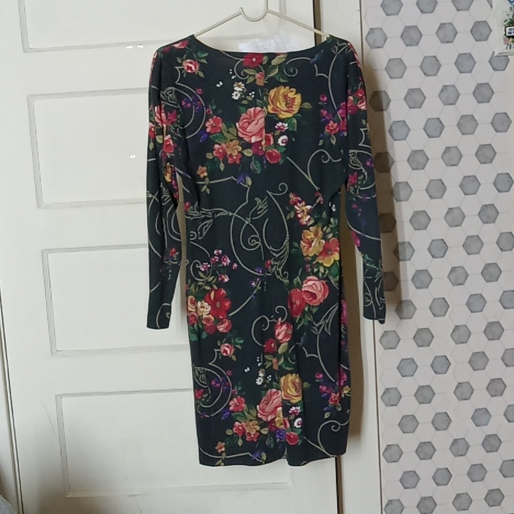 Black, floral print Dress